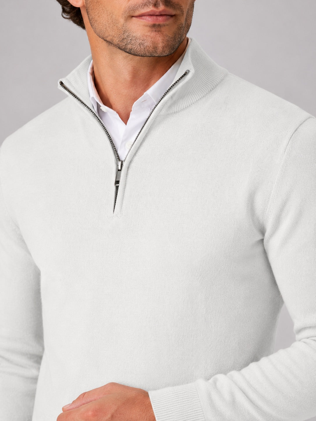 Men’s Quarter Zip Jumper Slim Fit Lightweight Mock Neck Spring Autumn Pullover for Casual Outdoor and Everyday Wear