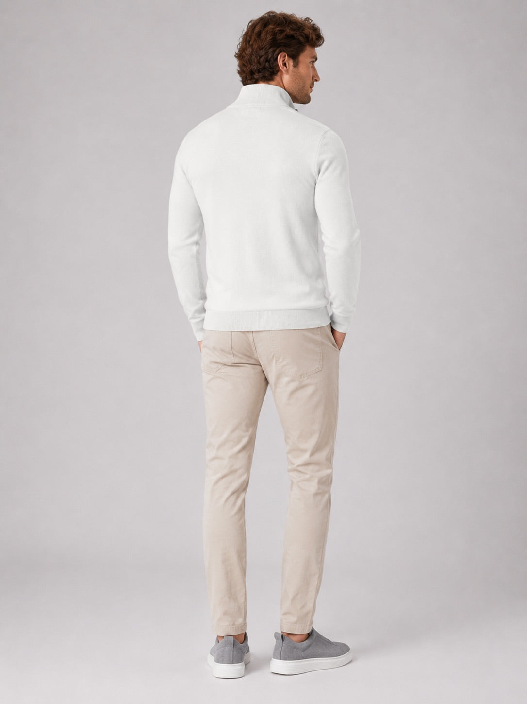 Men’s Quarter Zip Jumper Slim Fit Lightweight Mock Neck Spring Autumn Pullover for Casual Outdoor and Everyday Wear
