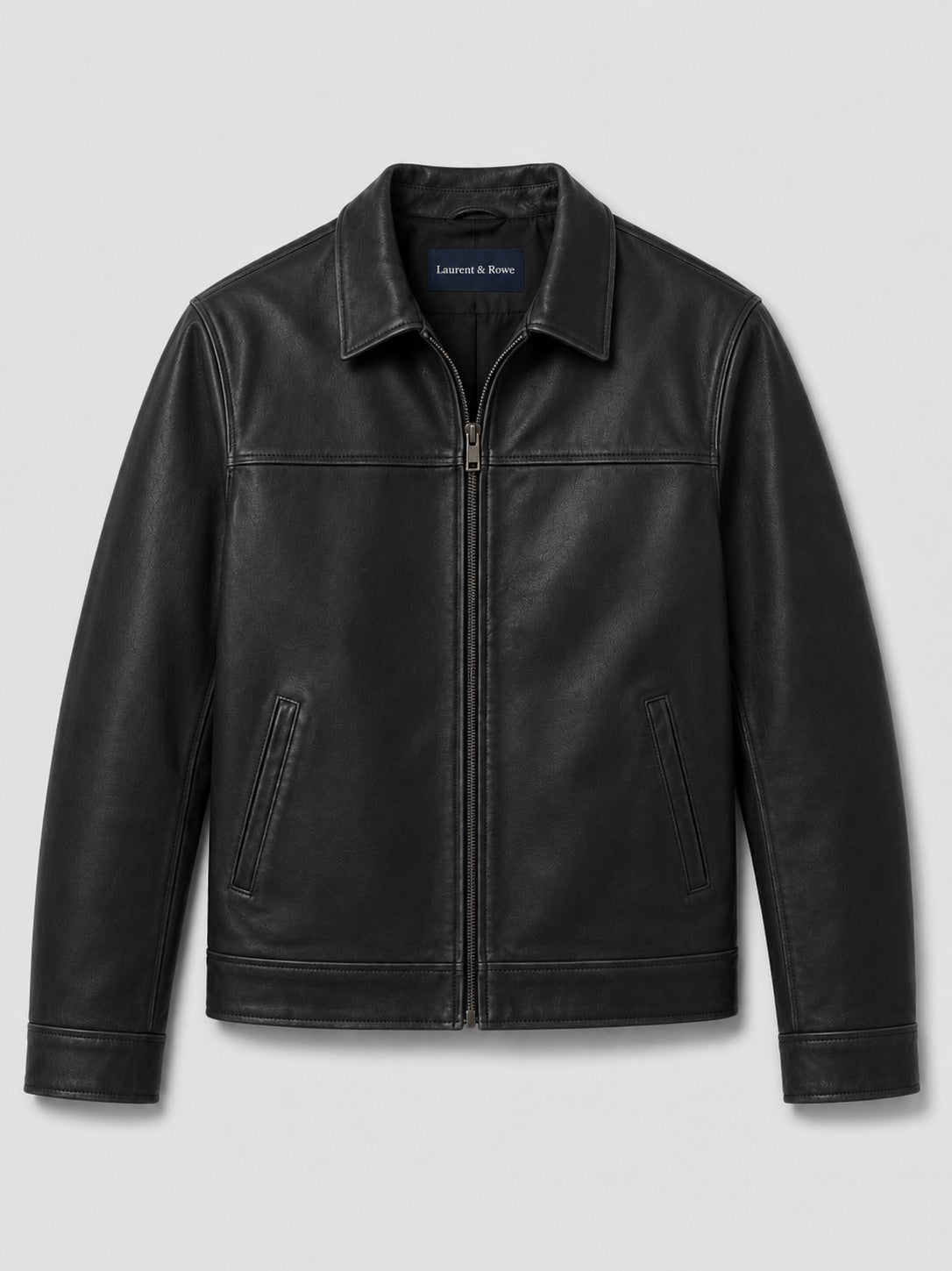 Men’s Leather Flight Jacket Zip-Up Loose Fit Spring Autumn Jacket for Everyday and Streetwear