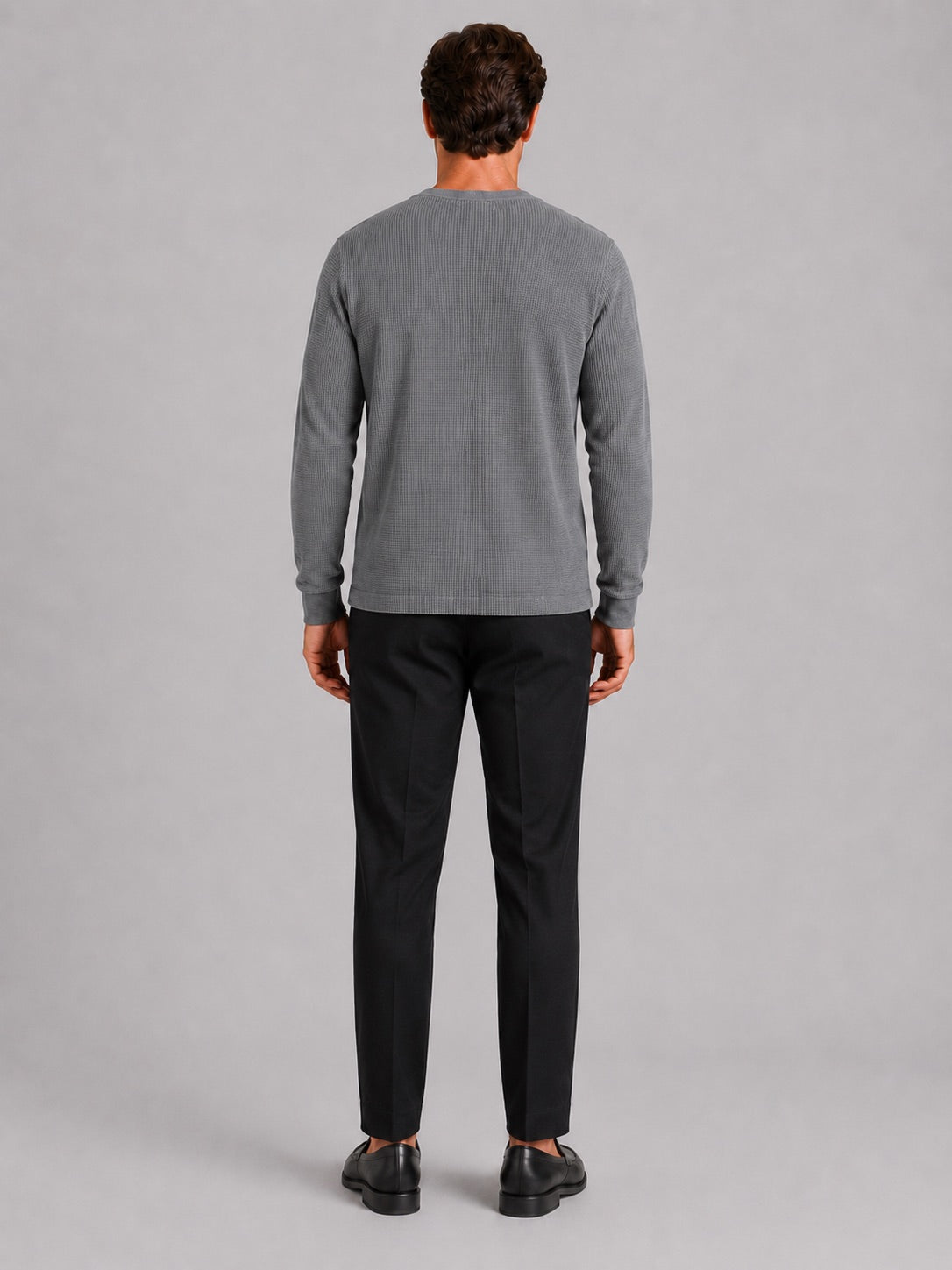 Men’s Waffle Knit Henley Shirt Long Sleeve Lightweight Textured Casual Top Breathable Essential for Layering and Weekend Wear