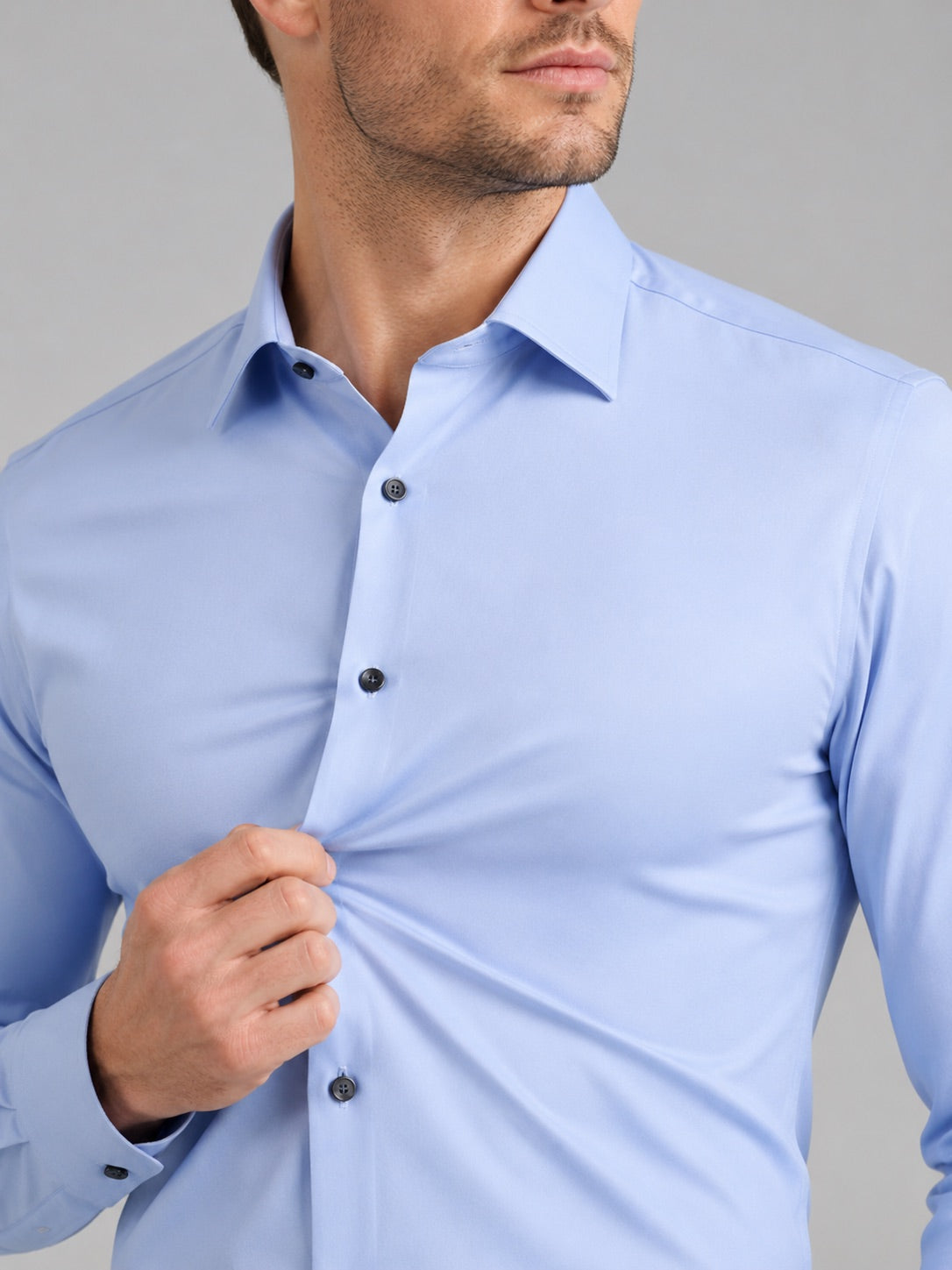 Men’s Button-Down Shirt Long Sleeve Shirt Non-Iron Stretch Dress Shirt for Autumn Business Casual and Office Wear