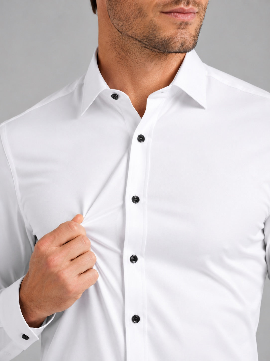 Men’s Button-Down Shirt Long Sleeve Shirt Non-Iron Stretch Dress Shirt for Autumn Business Casual and Office Wear