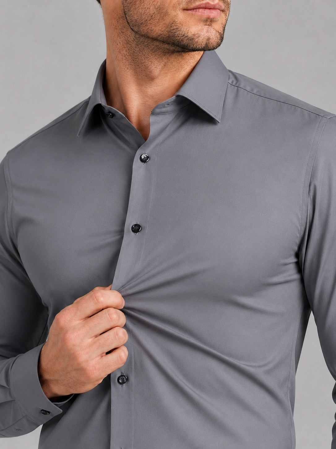 Men’s Button-Down Shirt Long Sleeve Shirt Non-Iron Stretch Dress Shirt for Autumn Business Casual and Office Wear