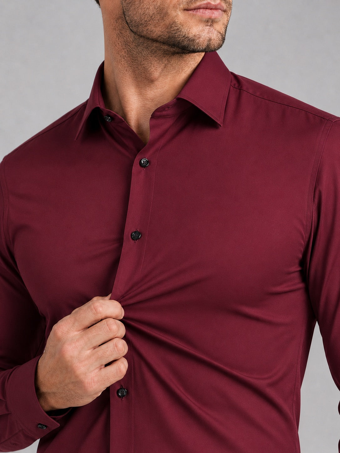 Men’s Button-Down Shirt Long Sleeve Shirt Non-Iron Stretch Dress Shirt for Autumn Business Casual and Office Wear