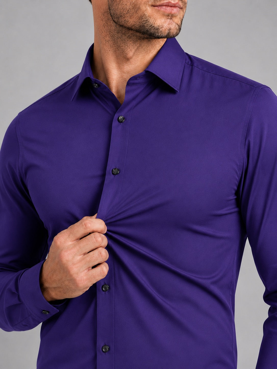 Men’s Button-Down Shirt Long Sleeve Shirt Non-Iron Stretch Dress Shirt for Autumn Business Casual and Office Wear