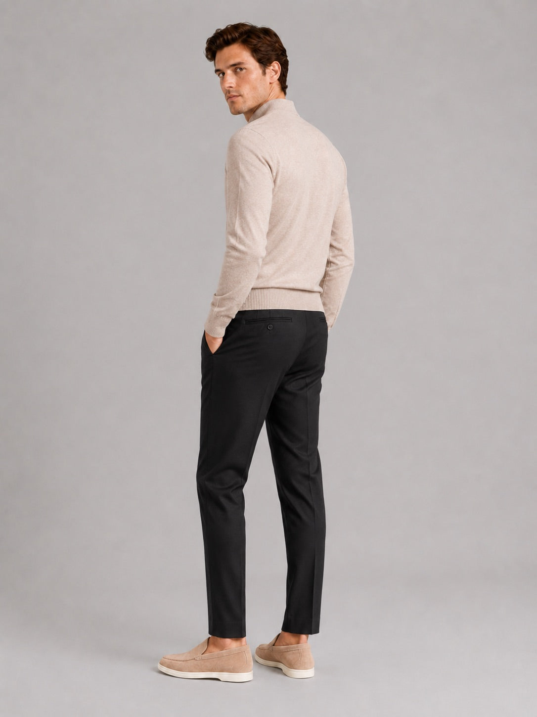 Men’s Mock Neck Jumper Slim Fit Knit Pullover Warm Winter Top for Casual and Everyday Wear
