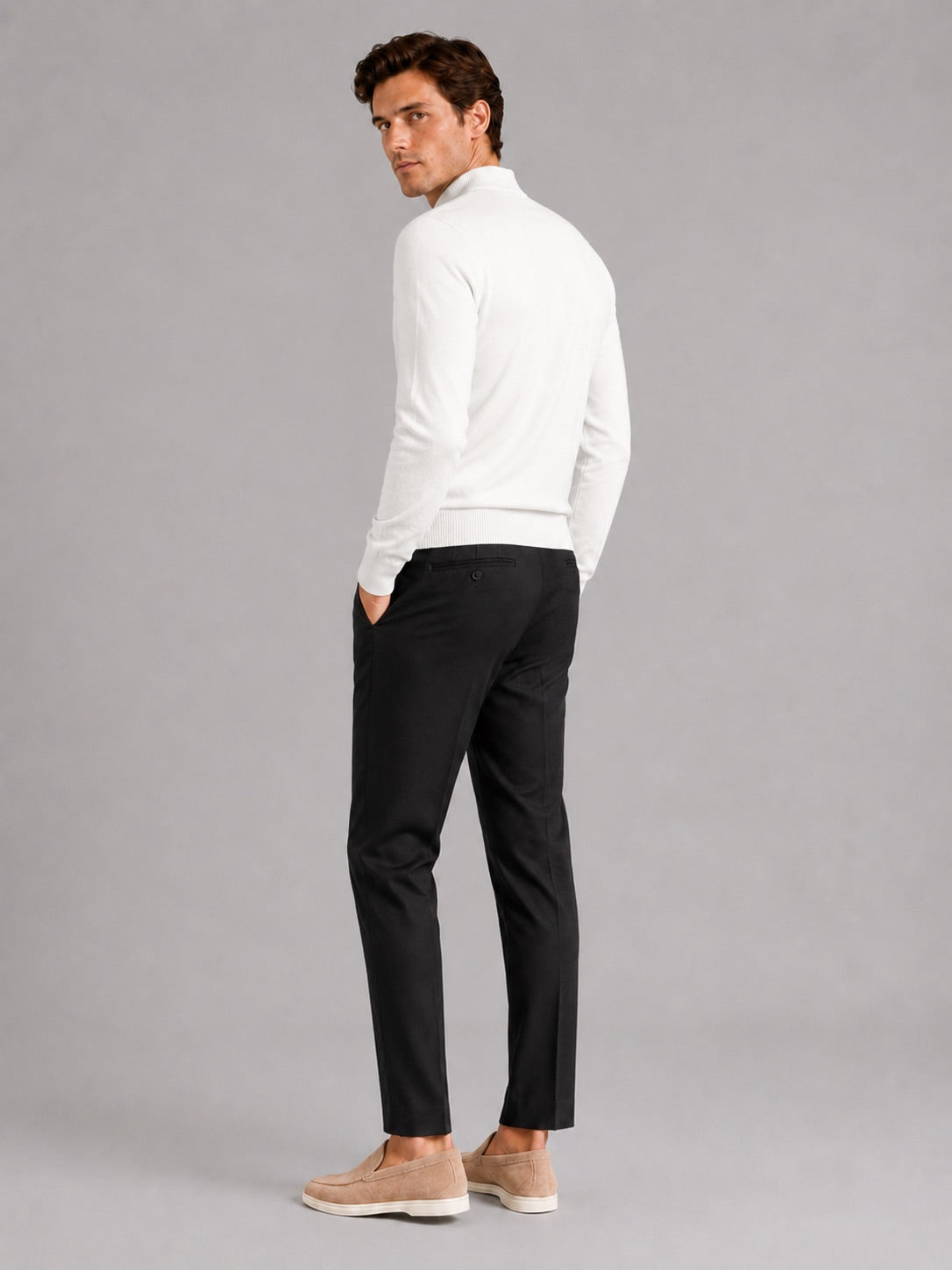 Men’s Mock Neck Jumper Slim Fit Knit Pullover Warm Winter Top for Casual and Everyday Wear