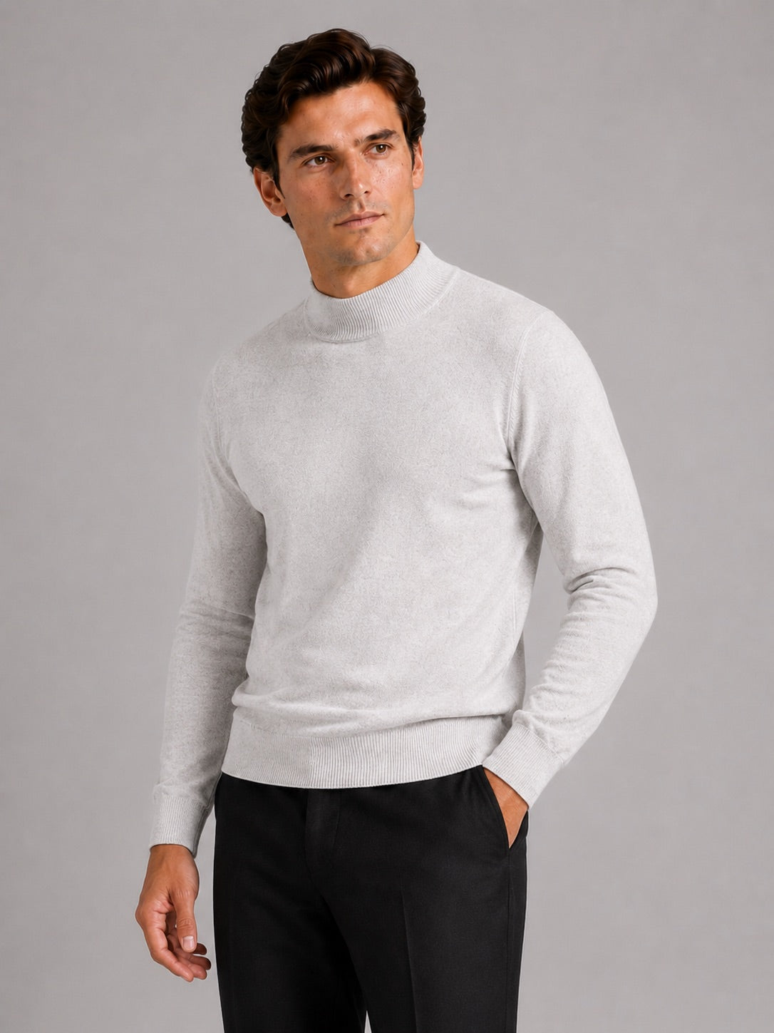 Men’s Mock Neck Jumper Slim Fit Knit Pullover Warm Winter Top for Casual and Everyday Wear
