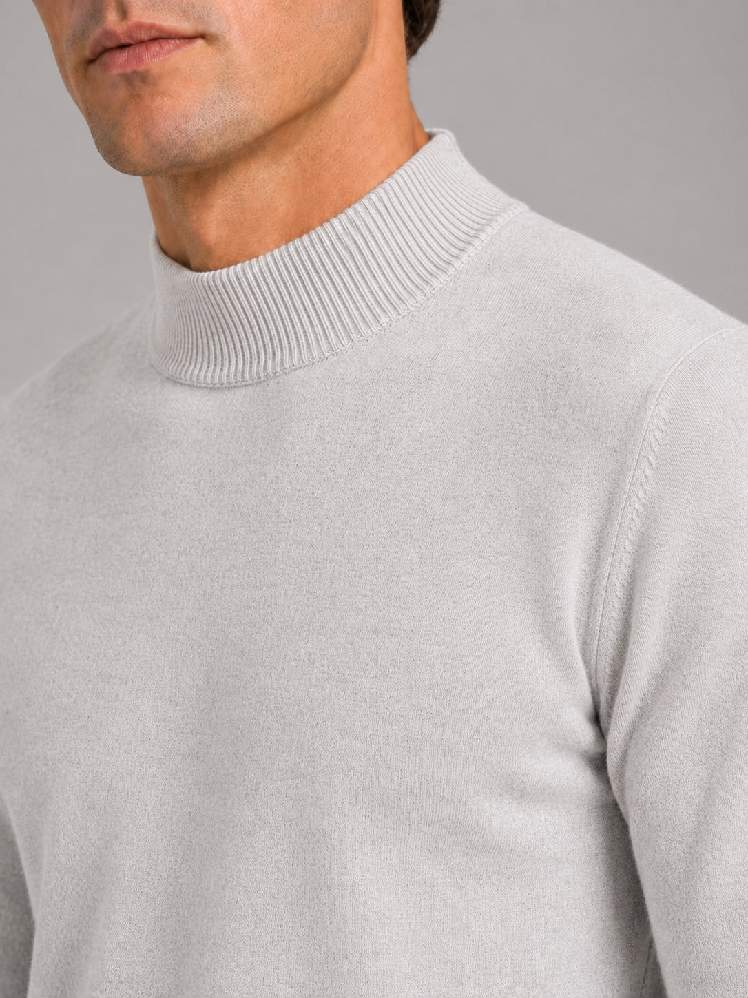 Men’s Mock Neck Jumper Slim Fit Knit Pullover Warm Winter Top for Casual and Everyday Wear