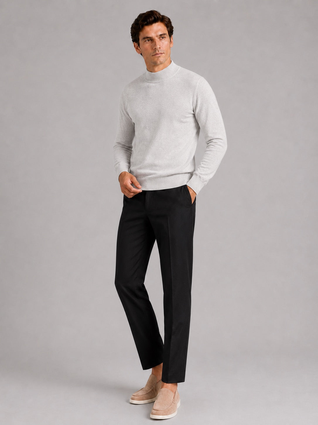 Men’s Mock Neck Jumper Slim Fit Knit Pullover Warm Winter Top for Casual and Everyday Wear