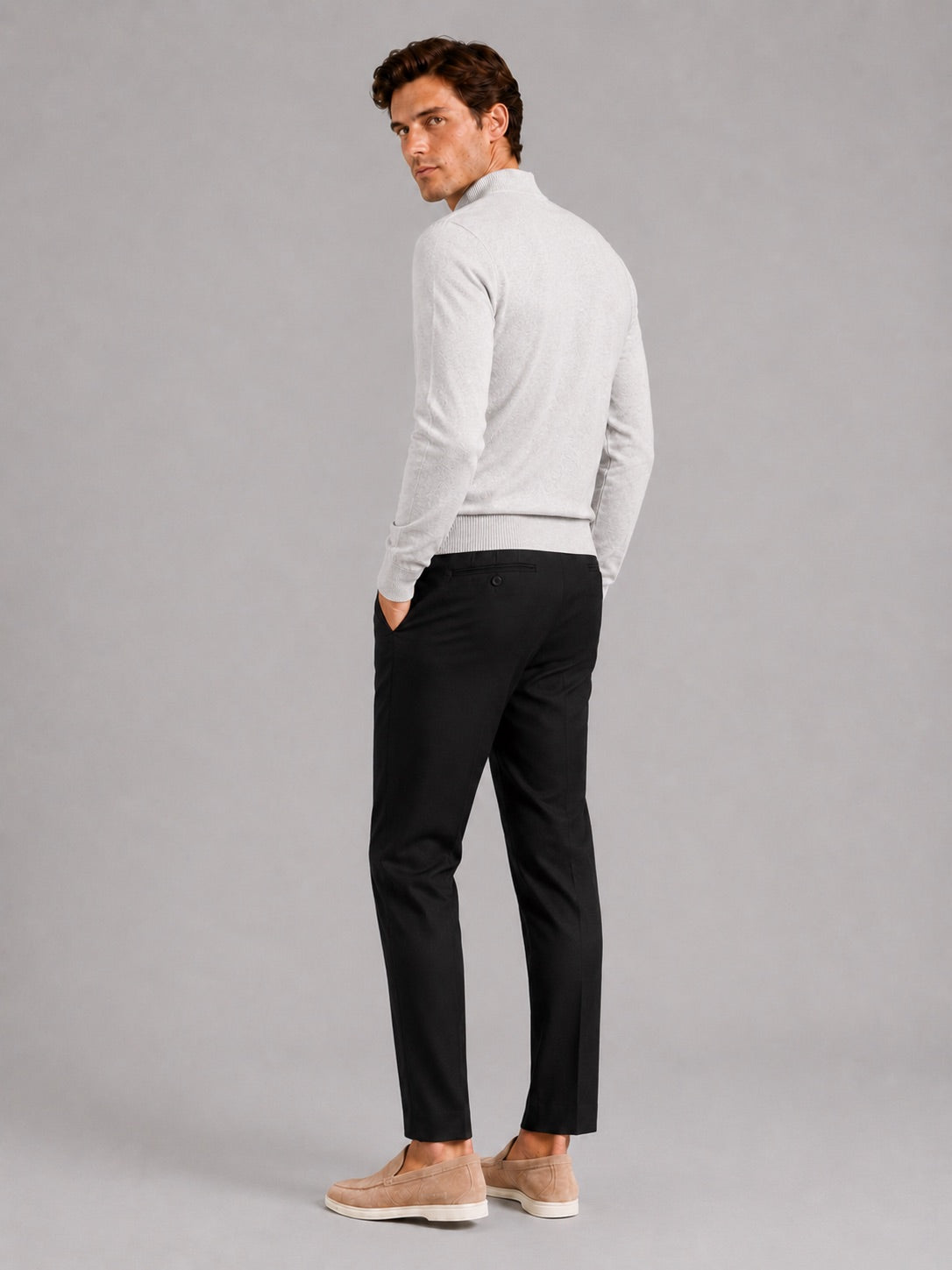 Men’s Mock Neck Jumper Slim Fit Knit Pullover Warm Winter Top for Casual and Everyday Wear