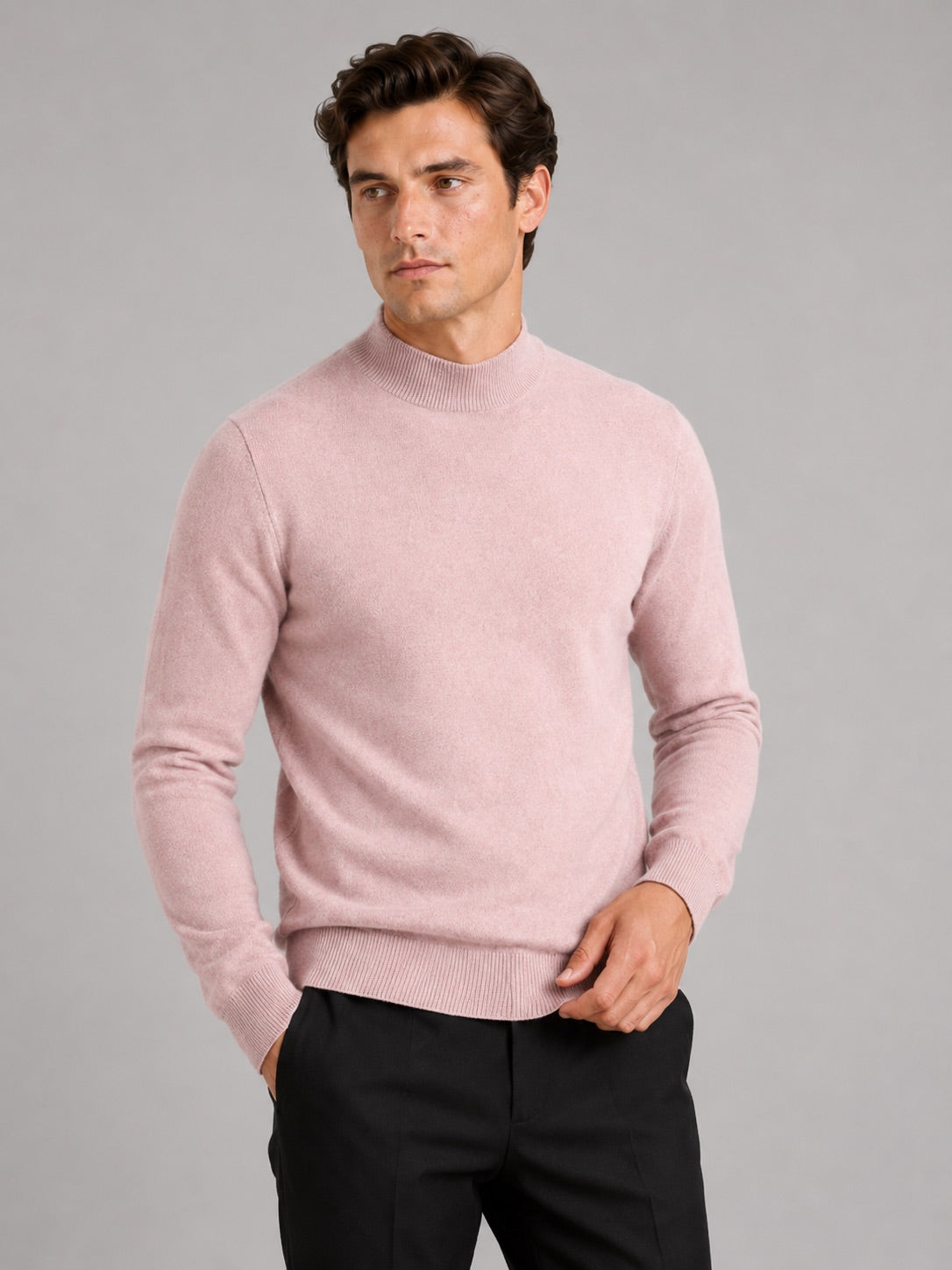 Men’s Mock Neck Jumper Slim Fit Knit Pullover Warm Winter Top for Casual and Everyday Wear