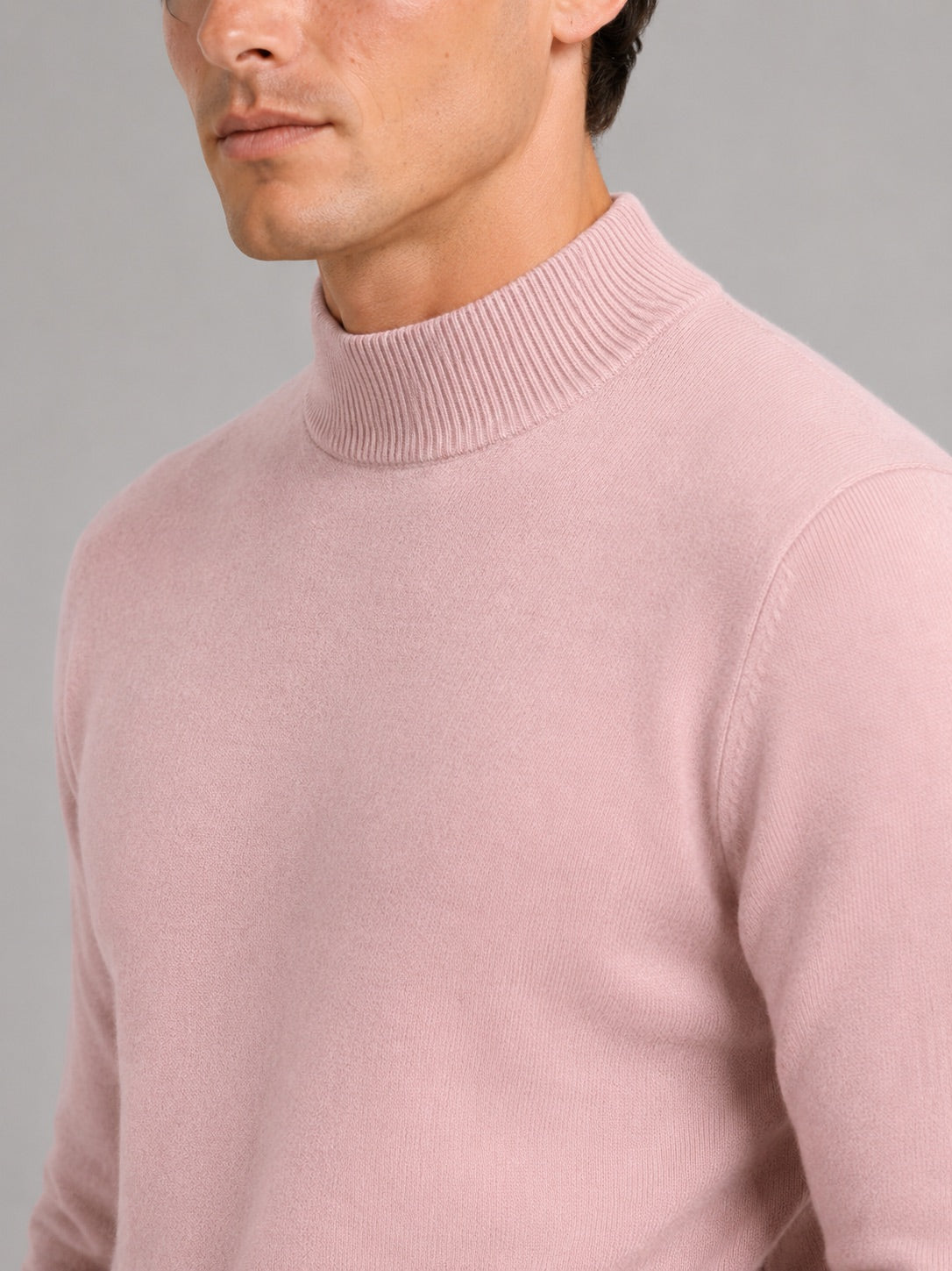 Men’s Mock Neck Jumper Slim Fit Knit Pullover Warm Winter Top for Casual and Everyday Wear