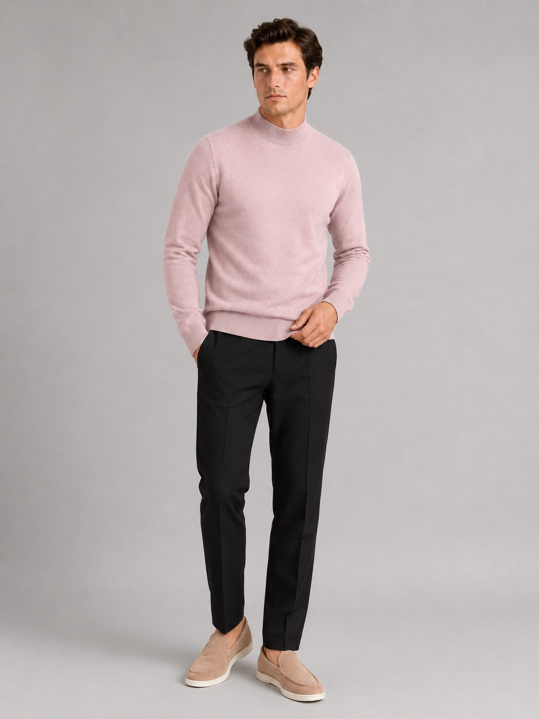 Men’s Mock Neck Jumper Slim Fit Knit Pullover Warm Winter Top for Casual and Everyday Wear