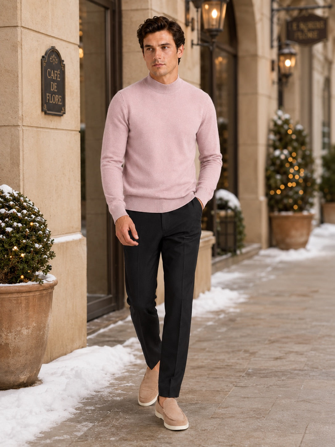 Men’s Mock Neck Jumper Slim Fit Knit Pullover Warm Winter Top for Casual and Everyday Wear