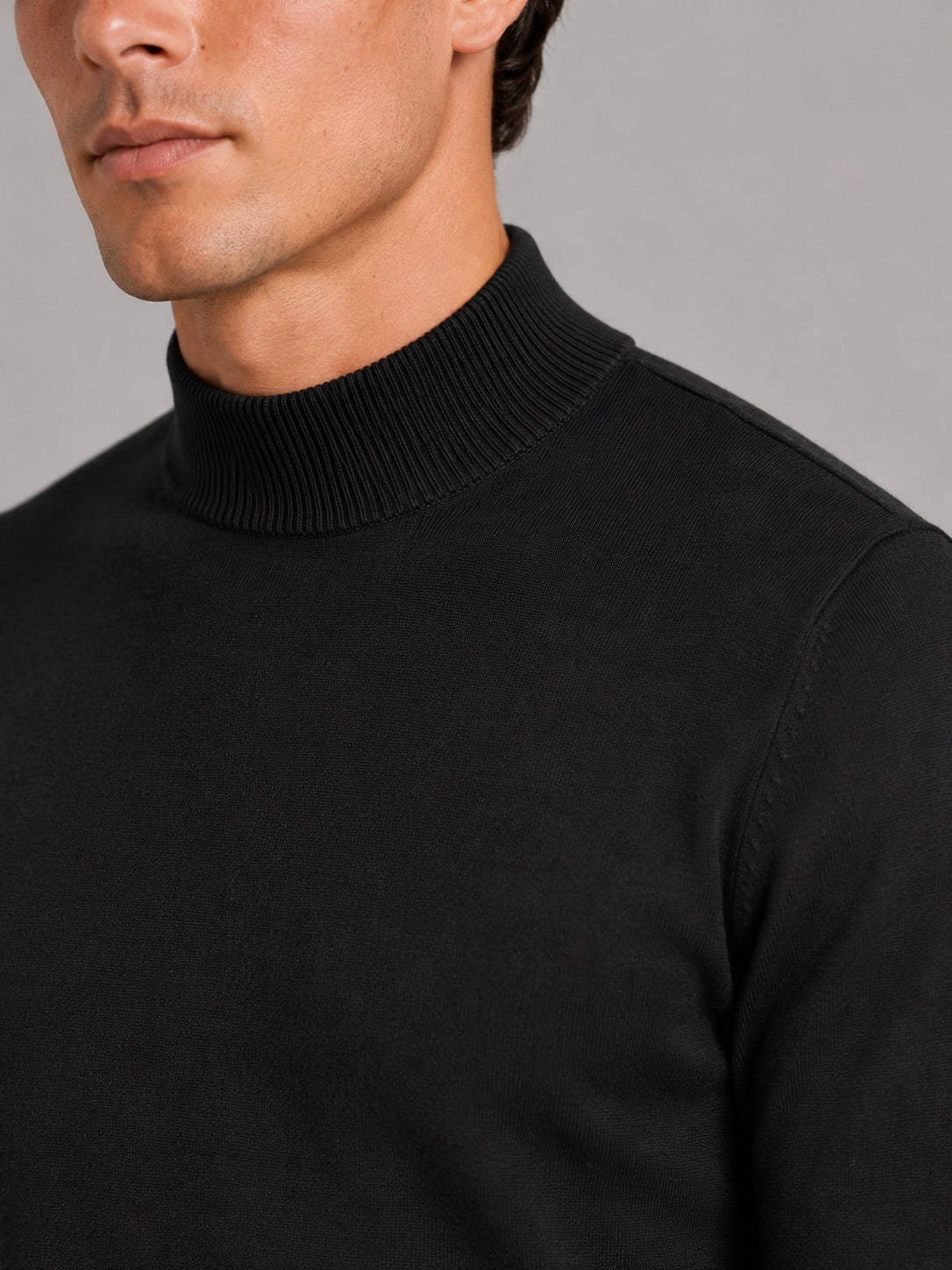 Men’s Mock Neck Jumper Slim Fit Knit Pullover Warm Winter Top for Casual and Everyday Wear