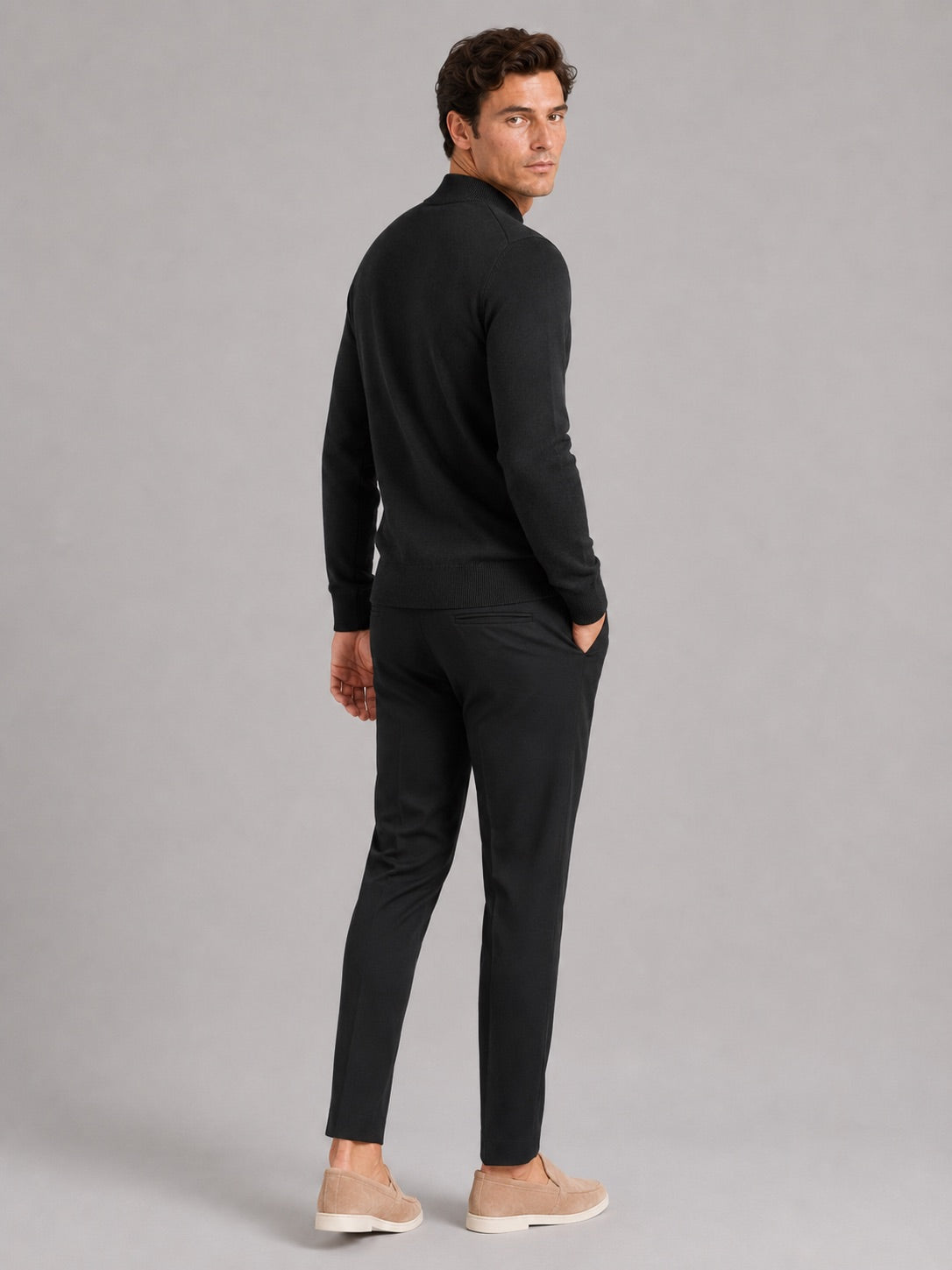 Men’s Mock Neck Jumper Slim Fit Knit Pullover Warm Winter Top for Casual and Everyday Wear