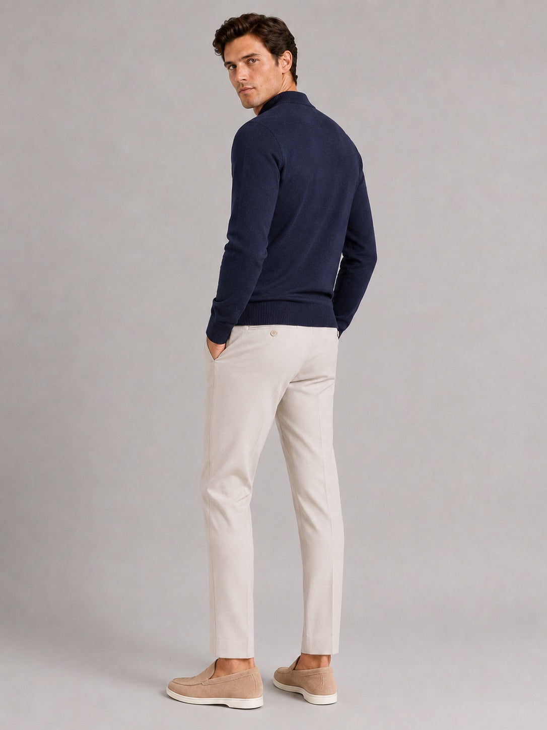 Men’s Mock Neck Jumper Slim Fit Knit Pullover Warm Winter Top for Casual and Everyday Wear