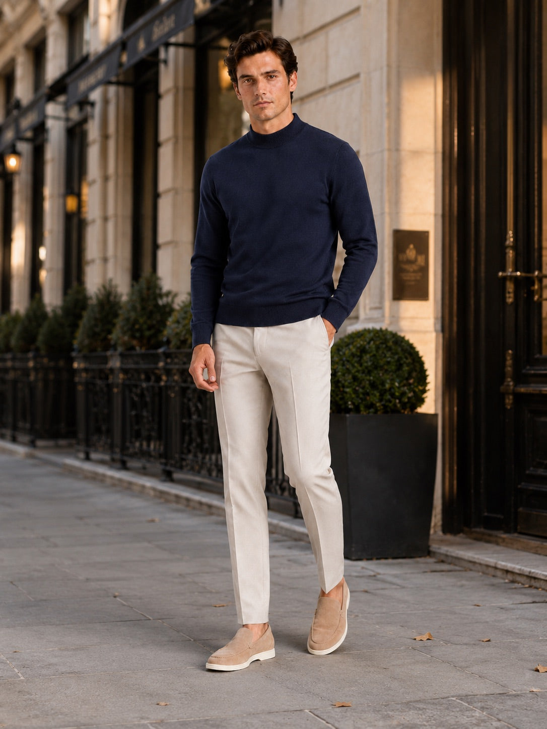 Men’s Mock Neck Jumper Slim Fit Knit Pullover Warm Winter Top for Casual and Everyday Wear