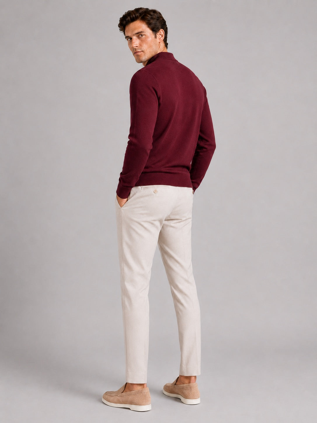 Men’s Mock Neck Jumper Slim Fit Knit Pullover Warm Winter Top for Casual and Everyday Wear