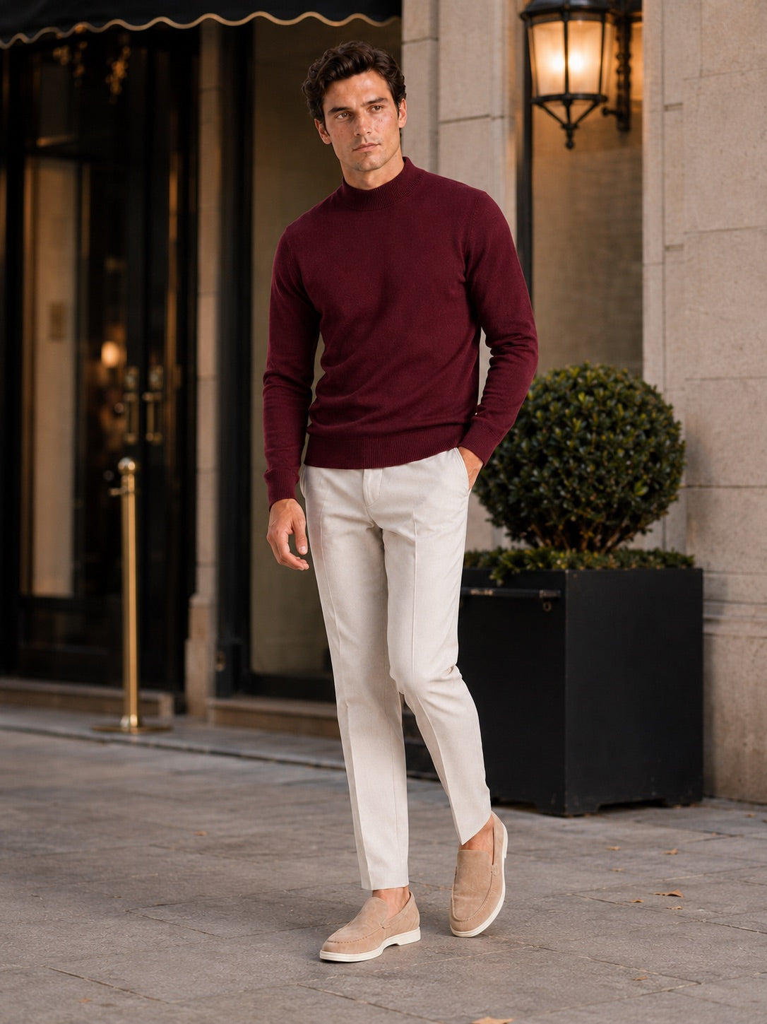 Men’s Mock Neck Jumper Slim Fit Knit Pullover Warm Winter Top for Casual and Everyday Wear