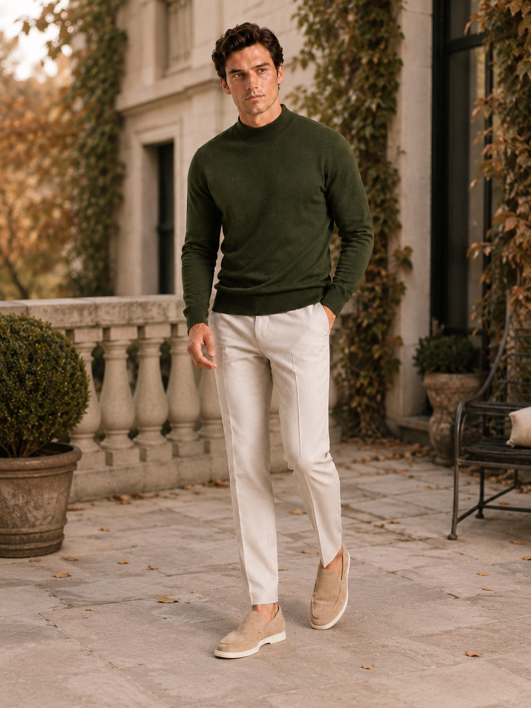 Men’s Mock Neck Jumper Slim Fit Knit Pullover Warm Winter Top for Casual and Everyday Wear