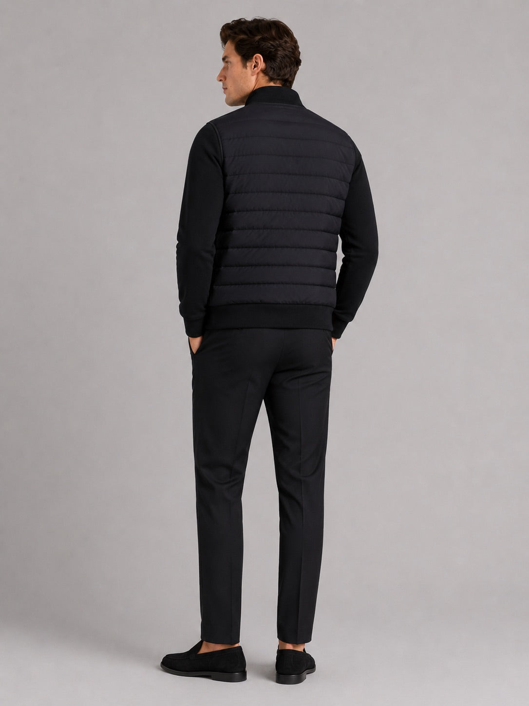 Men’s Down Autumn Jacket Stand Collar Slim Fit Zip-Up Warm Casual Jacket for Business Casual Golf and Everyday Wear