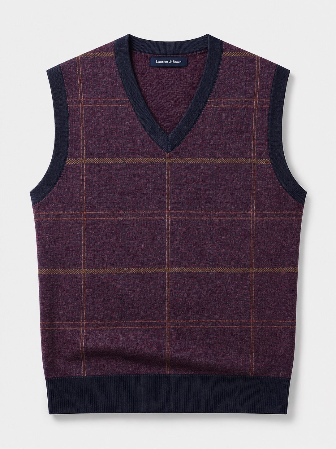 Men’s V-Neck Sleeveless Jumper Diamond Cable Knit Warm Autumn Winter Pullover for Business Casual and Everyday Wear