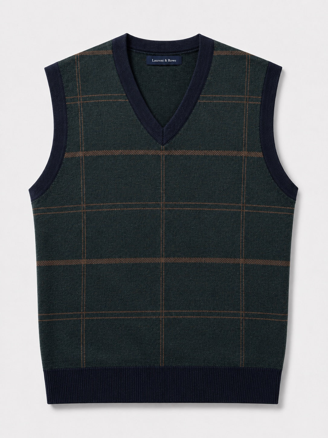 Men’s V-Neck Sleeveless Jumper Diamond Cable Knit Warm Autumn Winter Pullover for Business Casual and Everyday Wear