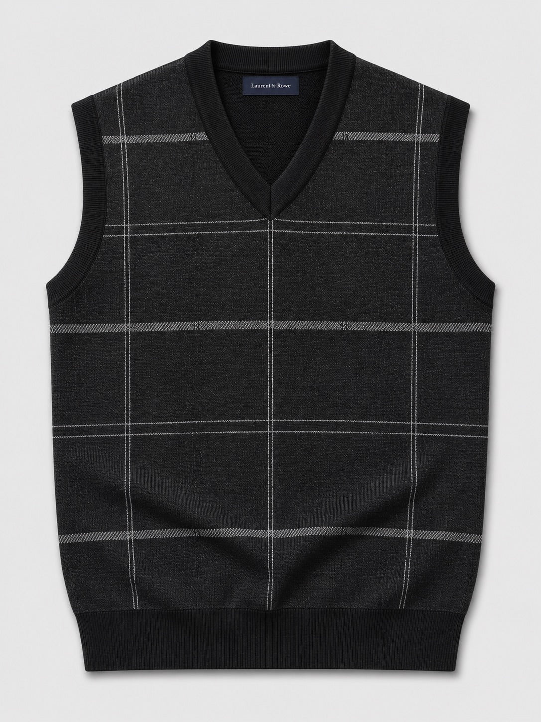 Men’s V-Neck Sleeveless Jumper Diamond Cable Knit Warm Autumn Winter Pullover for Business Casual and Everyday Wear