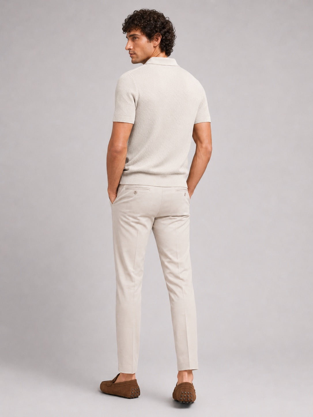 Men’s Knit Polo Shirt Lightweight Breathable Stretch Short Sleeve Summer Polo