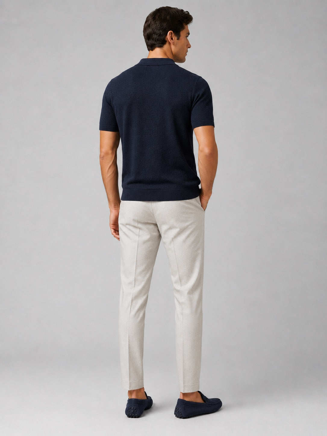 Men’s Knit Polo Shirt Lightweight Breathable Stretch Short Sleeve Summer Polo