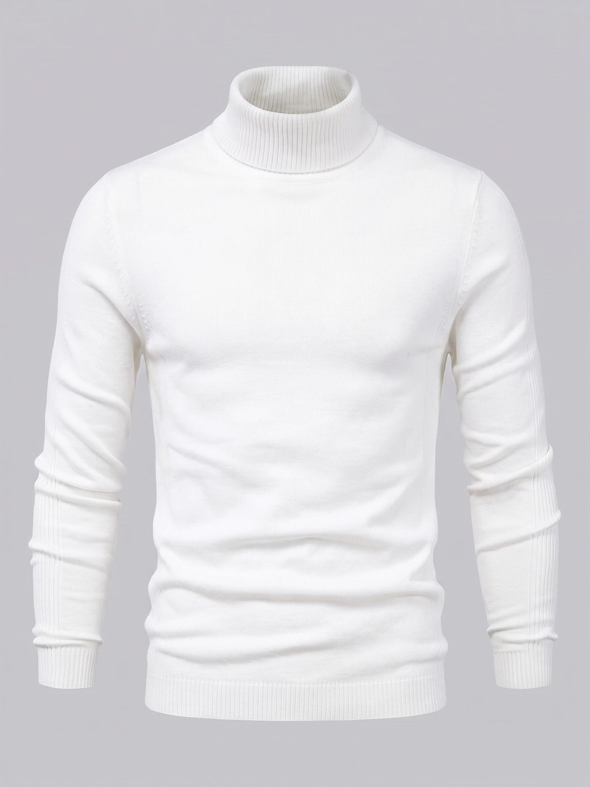 Men's Roll Neck Jumper Slim Fit High Neck Long Sleeve Winter Pullover