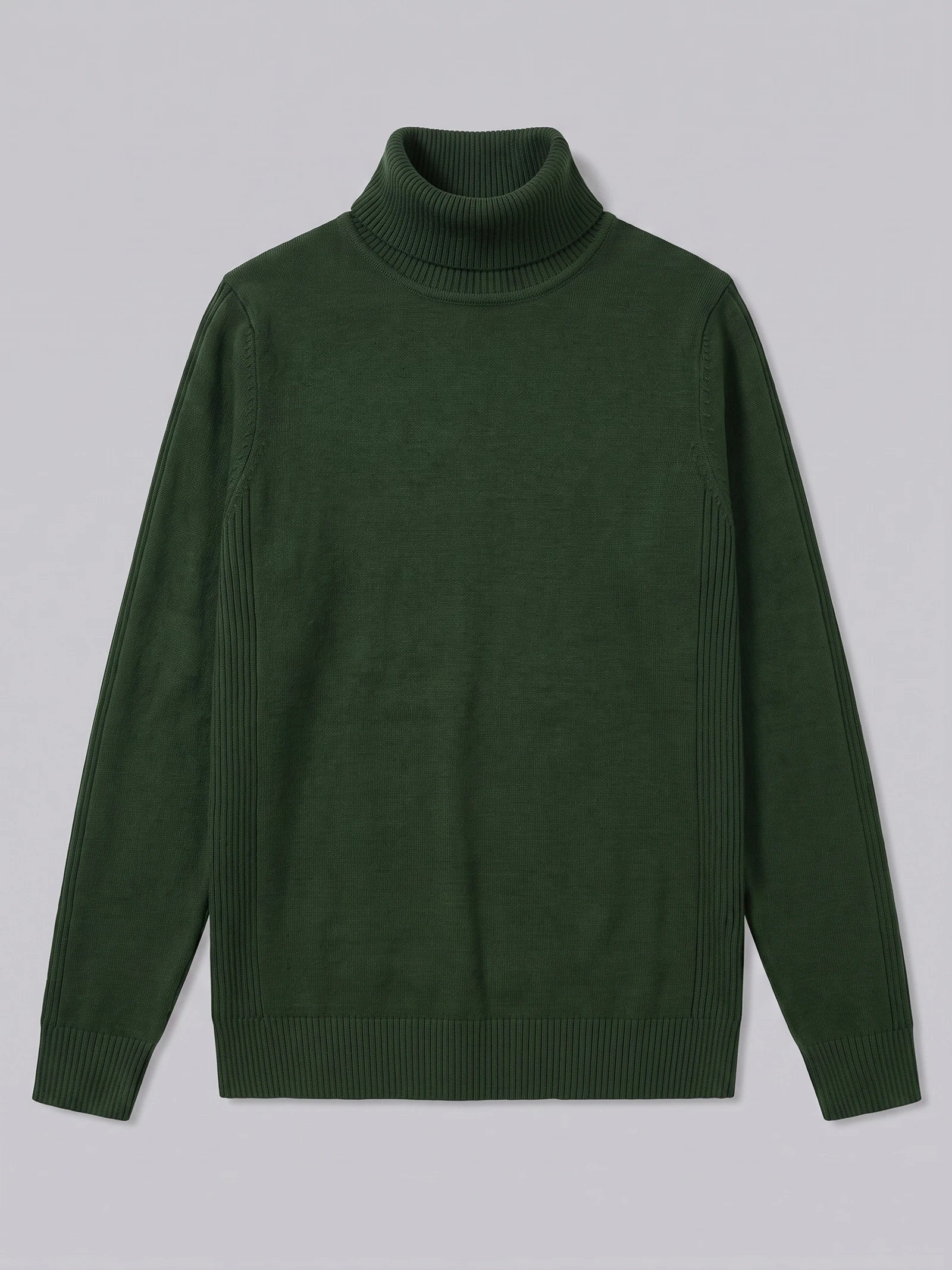 Men's Roll Neck Jumper Slim Fit High Neck Long Sleeve Winter Pullover