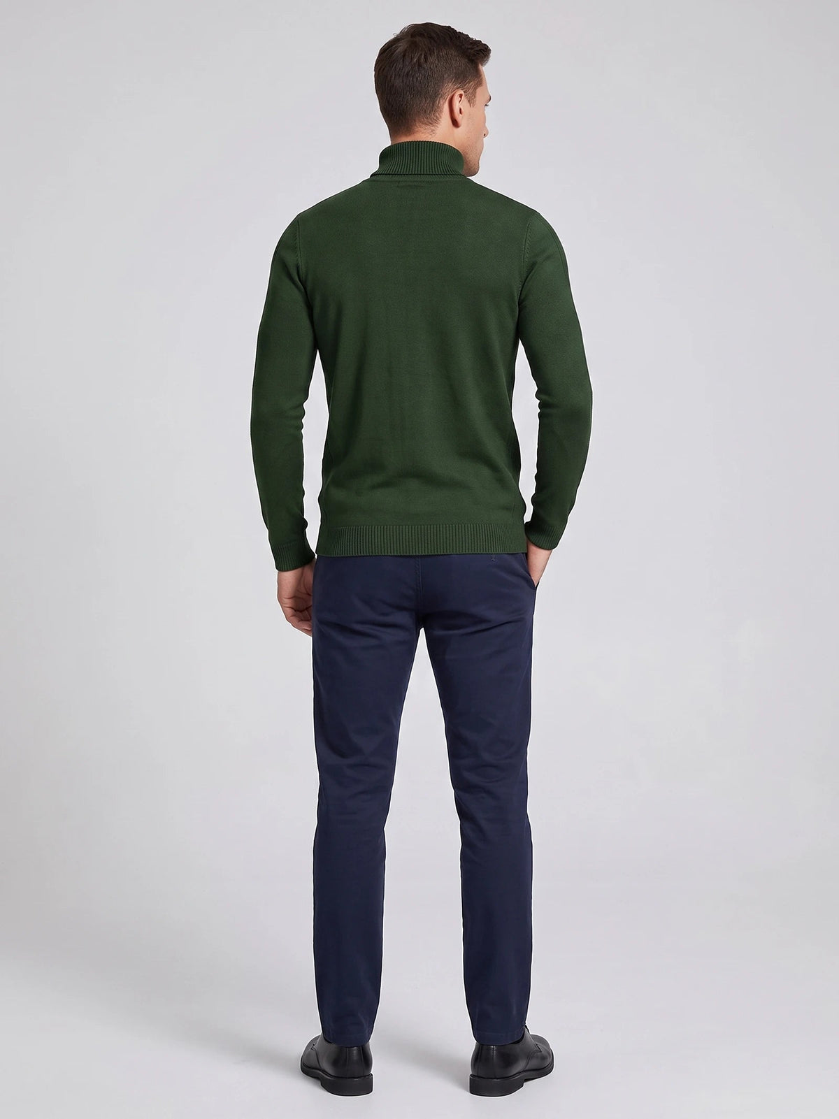 Men's Roll Neck Jumper Slim Fit High Neck Long Sleeve Winter Pullover