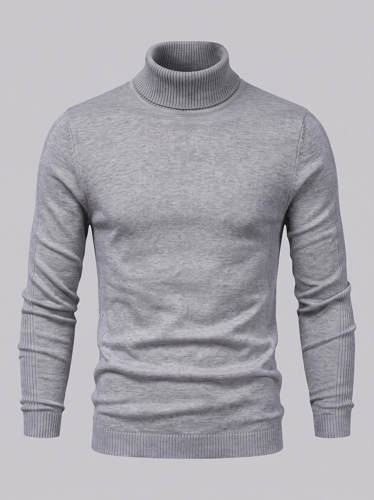 Men's Roll Neck Jumper Slim Fit High Neck Long Sleeve Winter Pullover