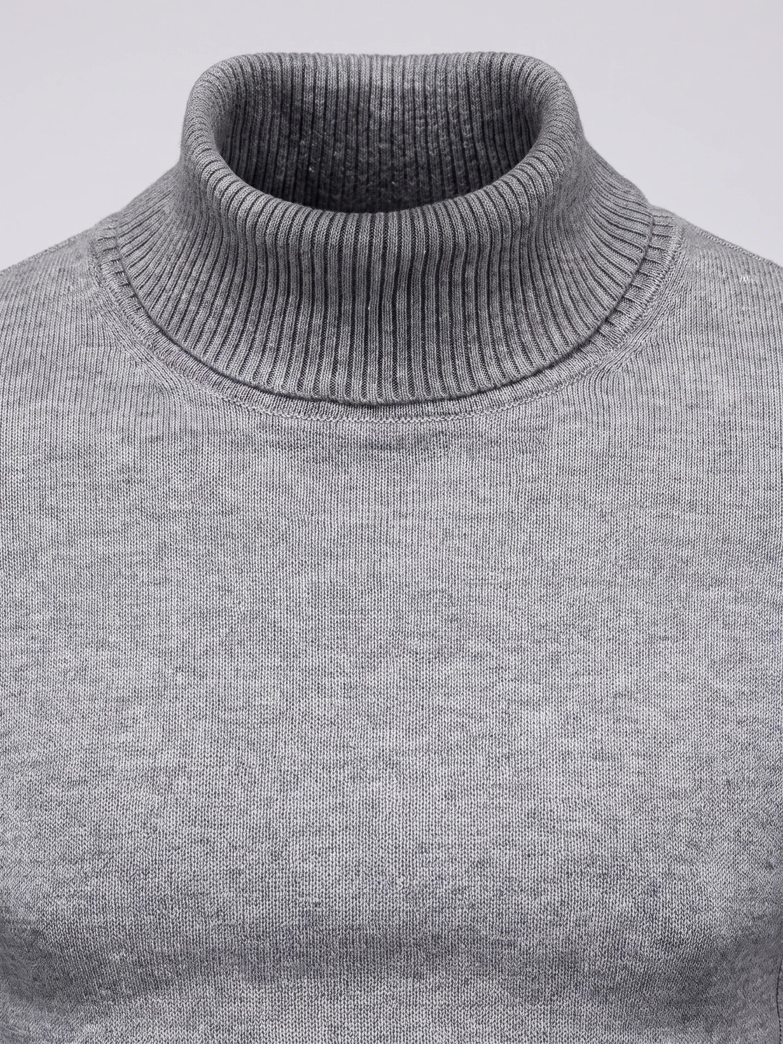 Men's Roll Neck Jumper Slim Fit High Neck Long Sleeve Winter Pullover