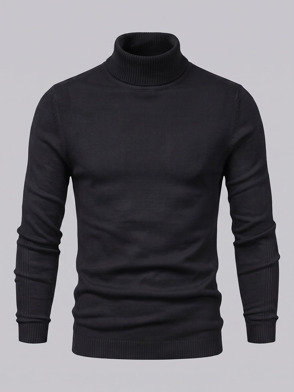 Men's Roll Neck Jumper Slim Fit High Neck Long Sleeve Winter Pullover