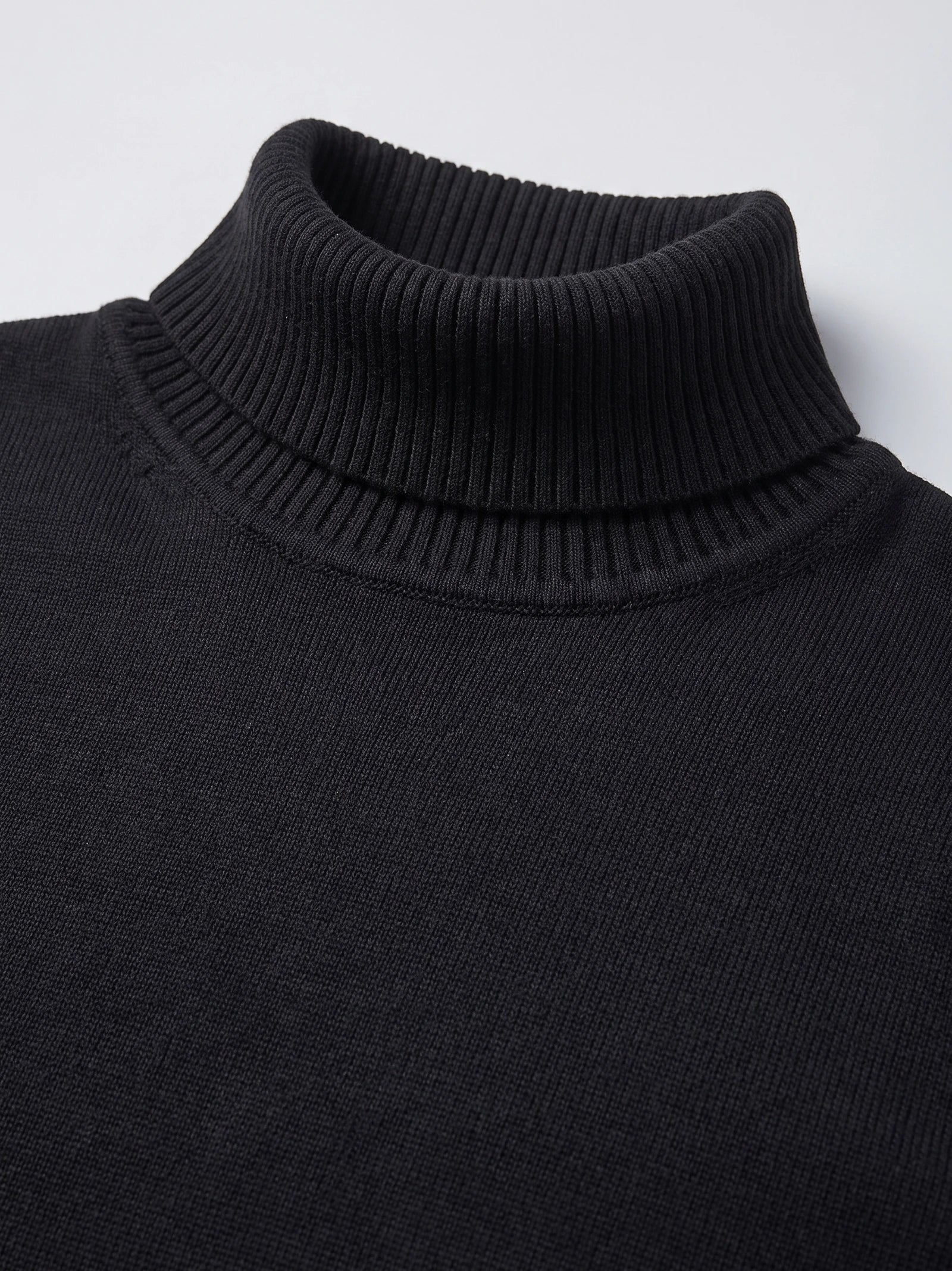 Men's Roll Neck Jumper Slim Fit High Neck Long Sleeve Winter Pullover