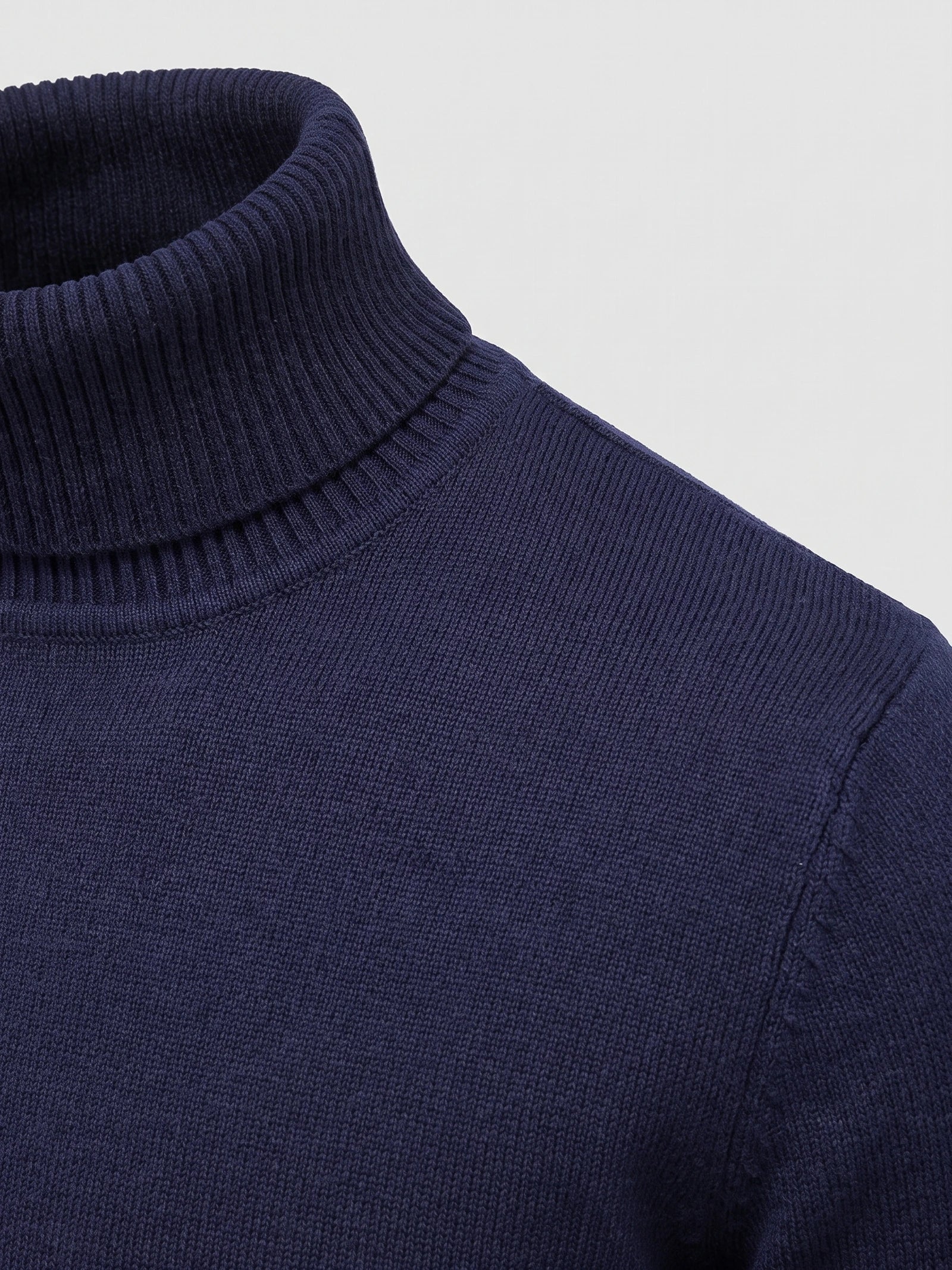 Men's Roll Neck Jumper Slim Fit High Neck Long Sleeve Winter Pullover