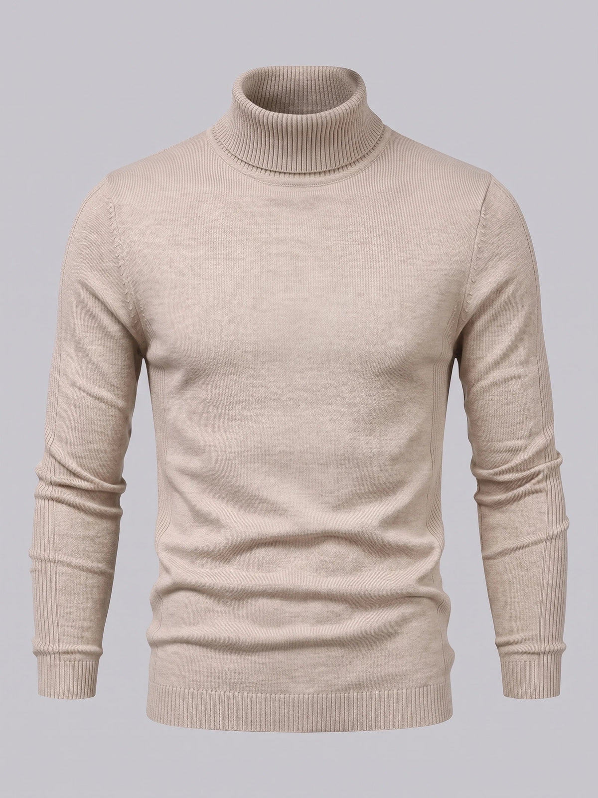 Men's Roll Neck Jumper Slim Fit High Neck Long Sleeve Winter Pullover