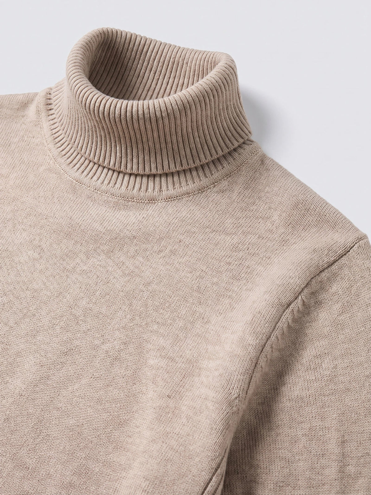 Men's Roll Neck Jumper Slim Fit High Neck Long Sleeve Winter Pullover