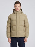 Men's Hooded Puffer Jacket, Water-Resistant Thermal Winter Coat