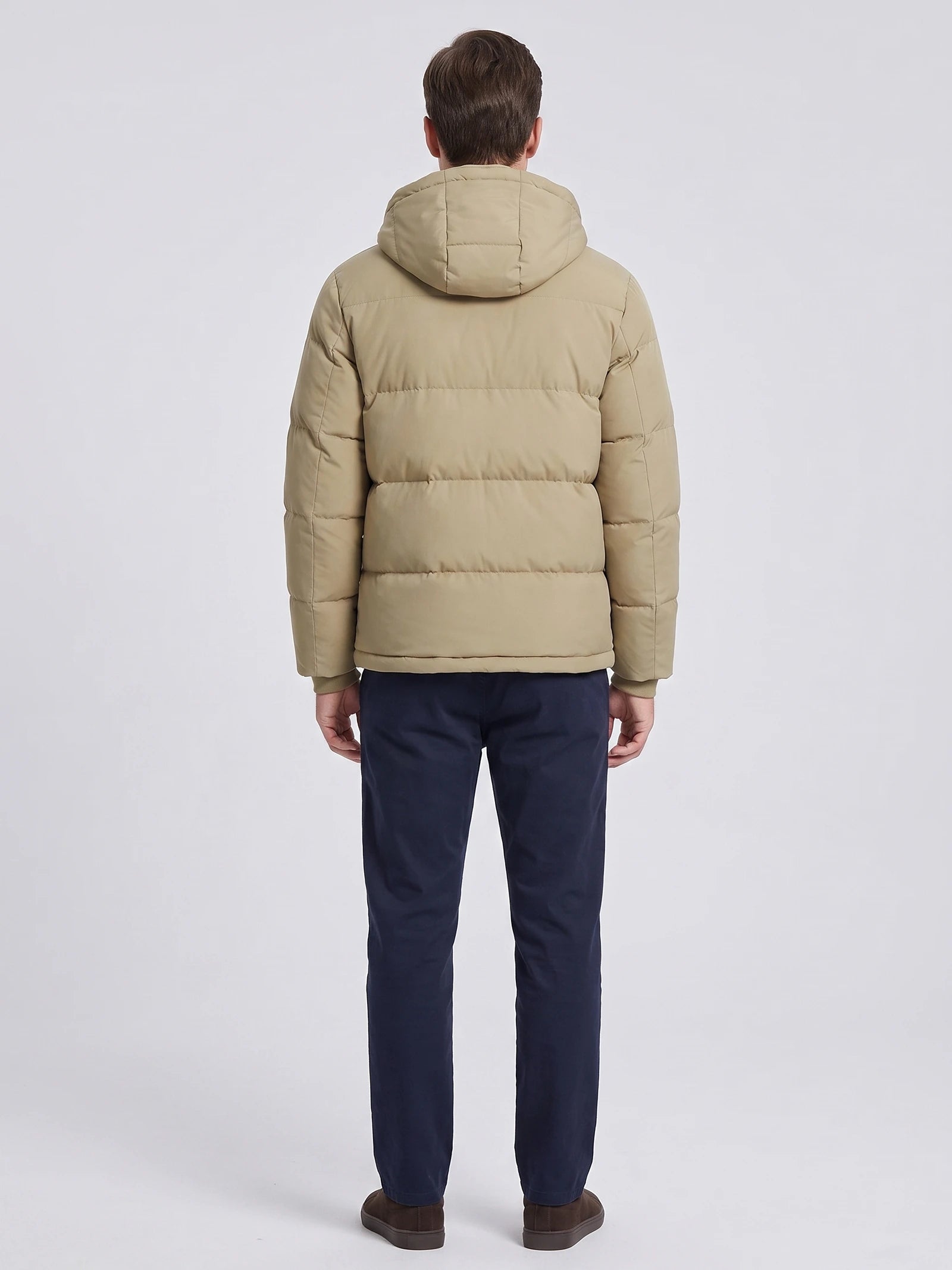 Men's Hooded Puffer Jacket, Water-Resistant Thermal Winter Coat