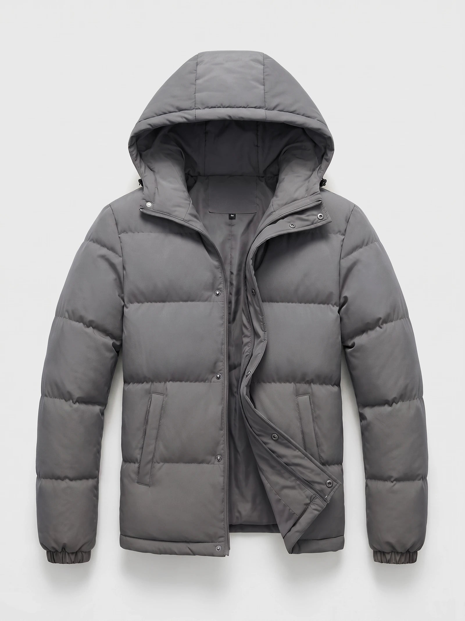 Men's Hooded Puffer Jacket, Water-Resistant Thermal Winter Coat