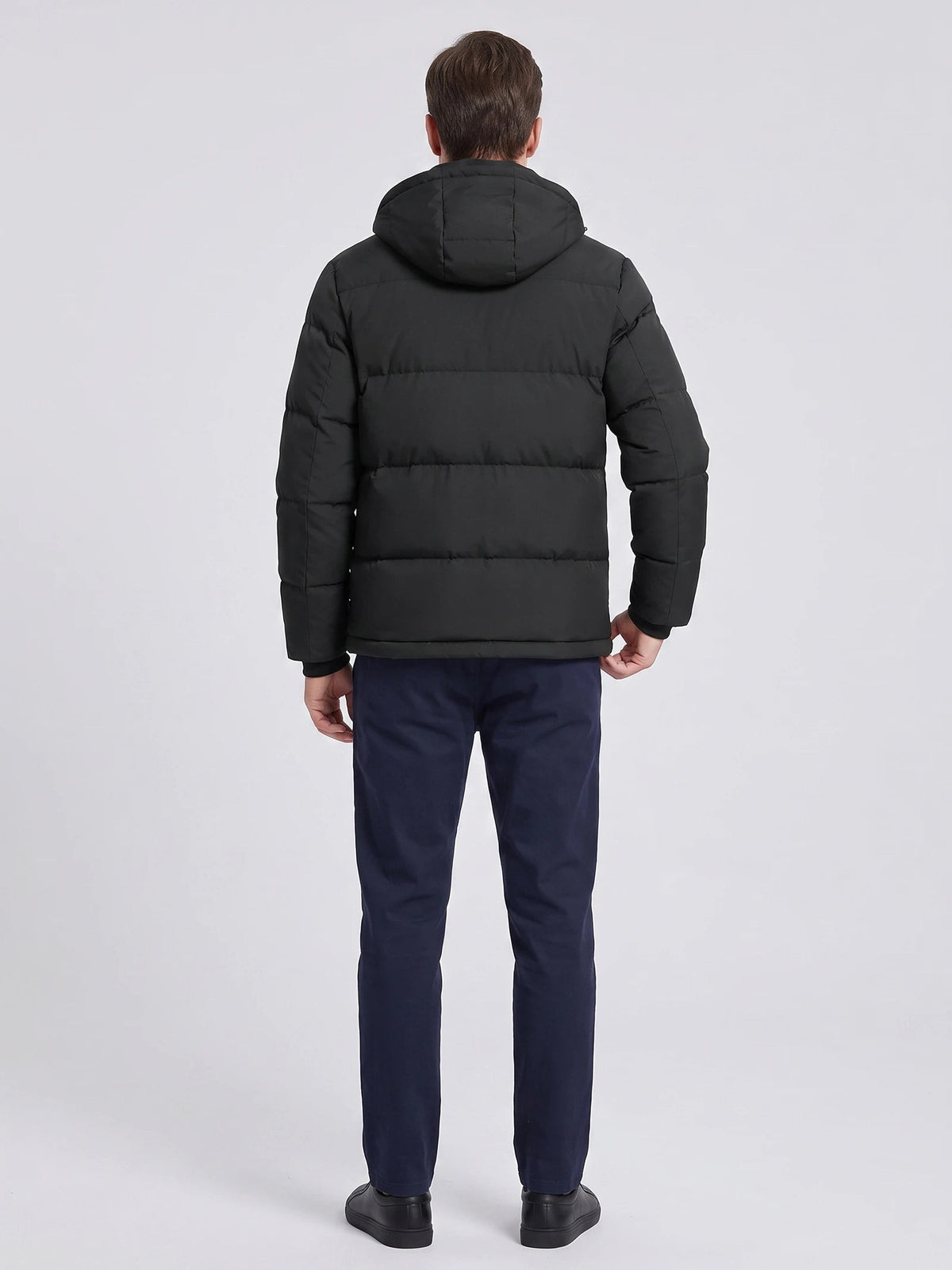 Men's Hooded Puffer Jacket, Water-Resistant Thermal Winter Coat