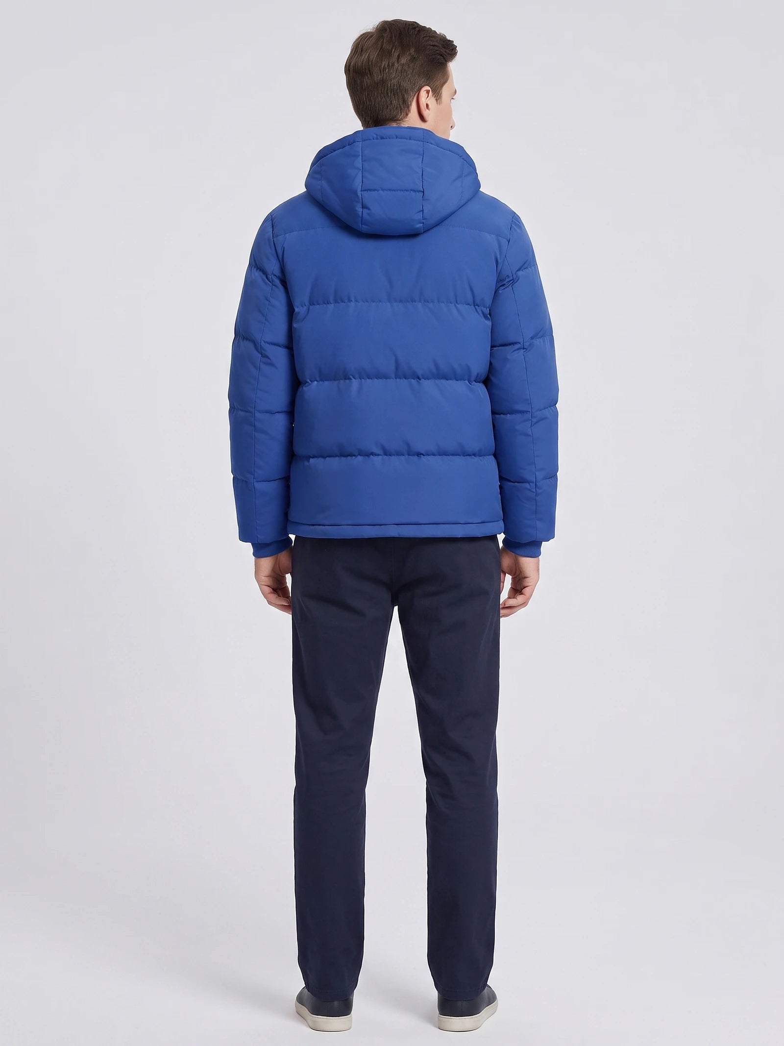 Men's Hooded Puffer Jacket, Water-Resistant Thermal Winter Coat