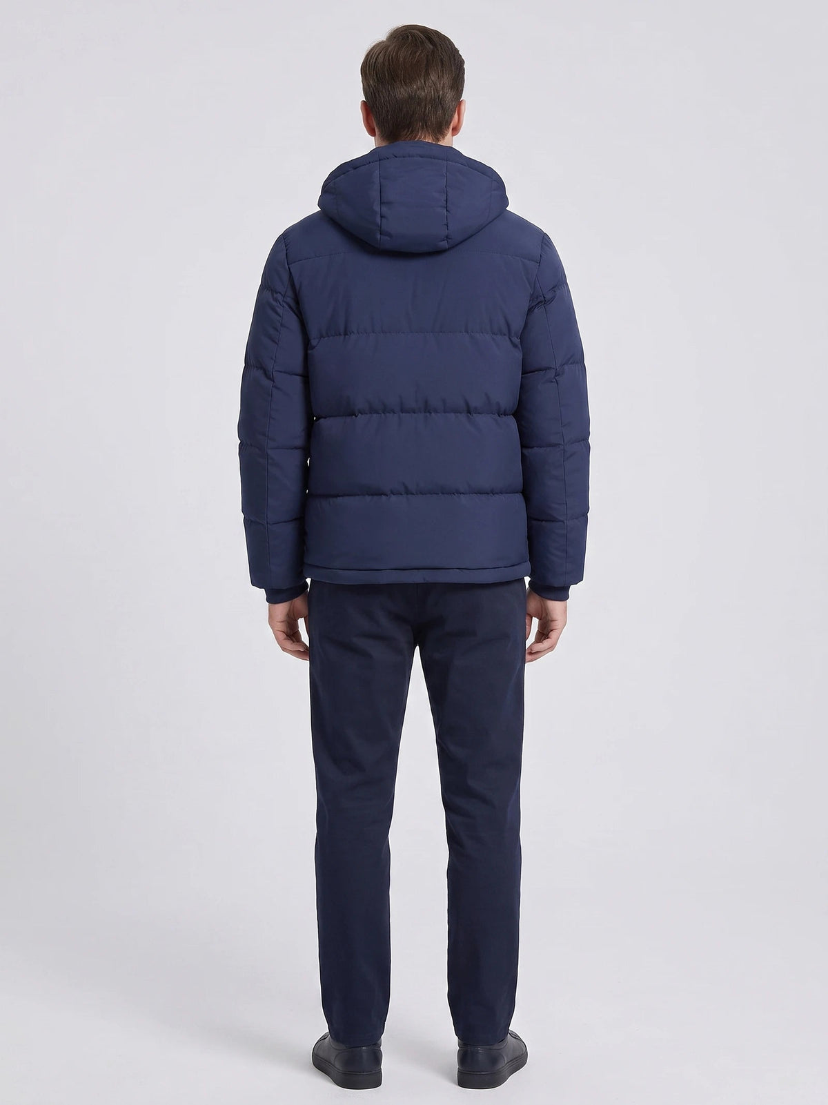 Men's Hooded Puffer Jacket, Water-Resistant Thermal Winter Coat