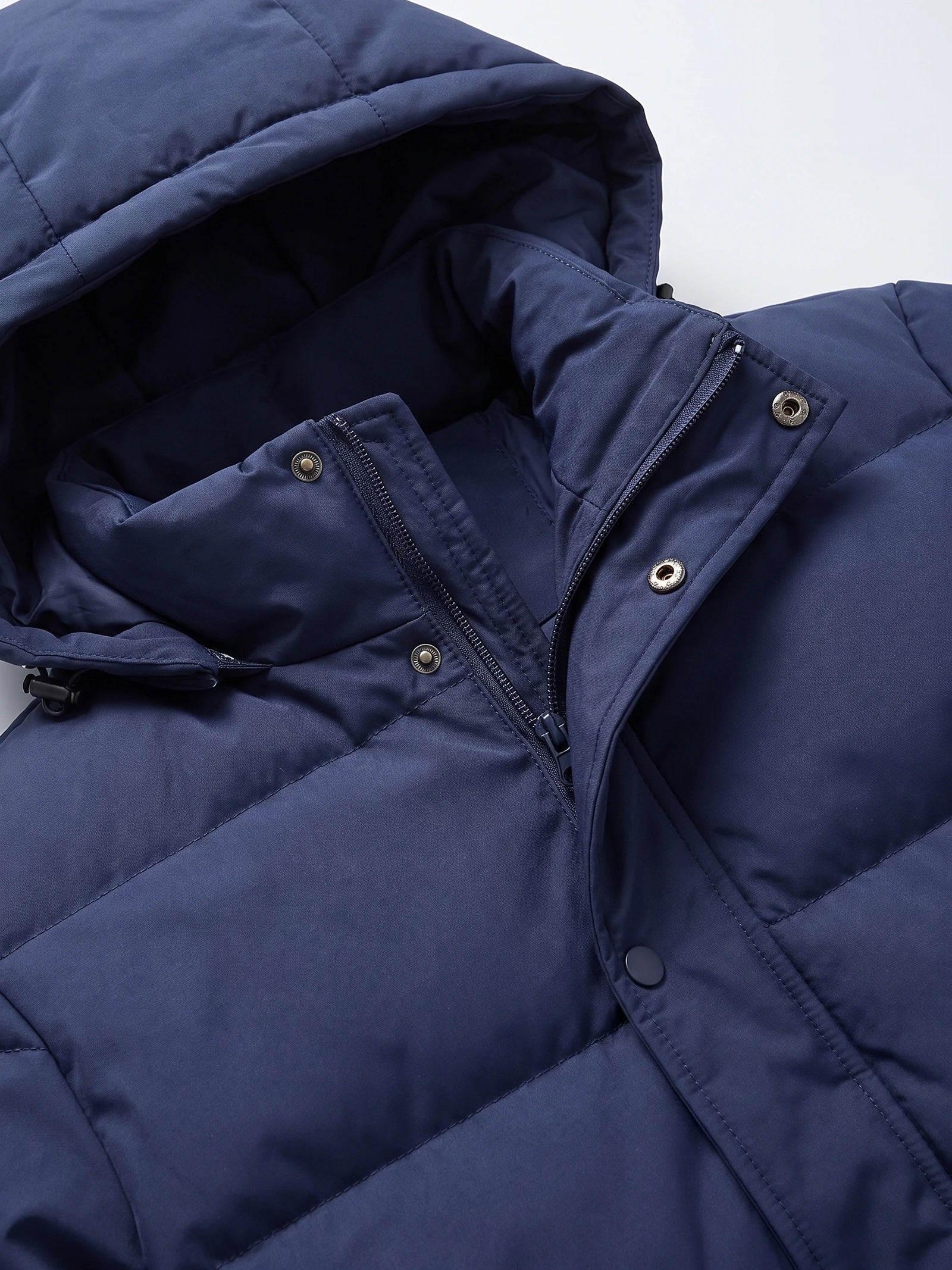 Men's Hooded Puffer Jacket, Water-Resistant Thermal Winter Coat