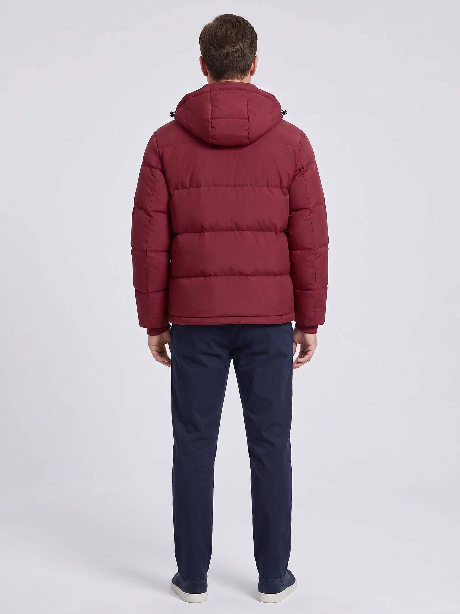 Men's Hooded Puffer Jacket, Water-Resistant Thermal Winter Coat
